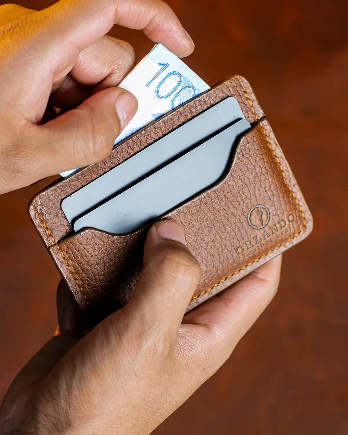 Slim Card Holder - Brown