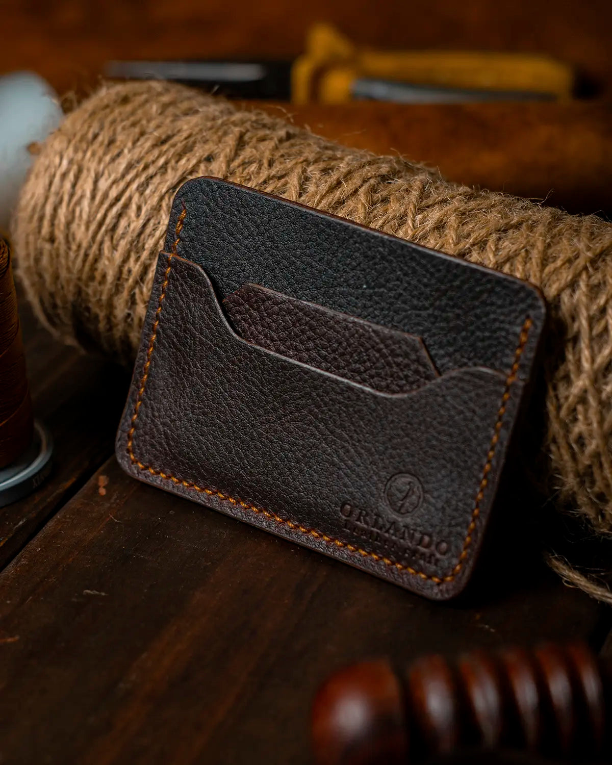 Slim Card Holder - Dark Brown