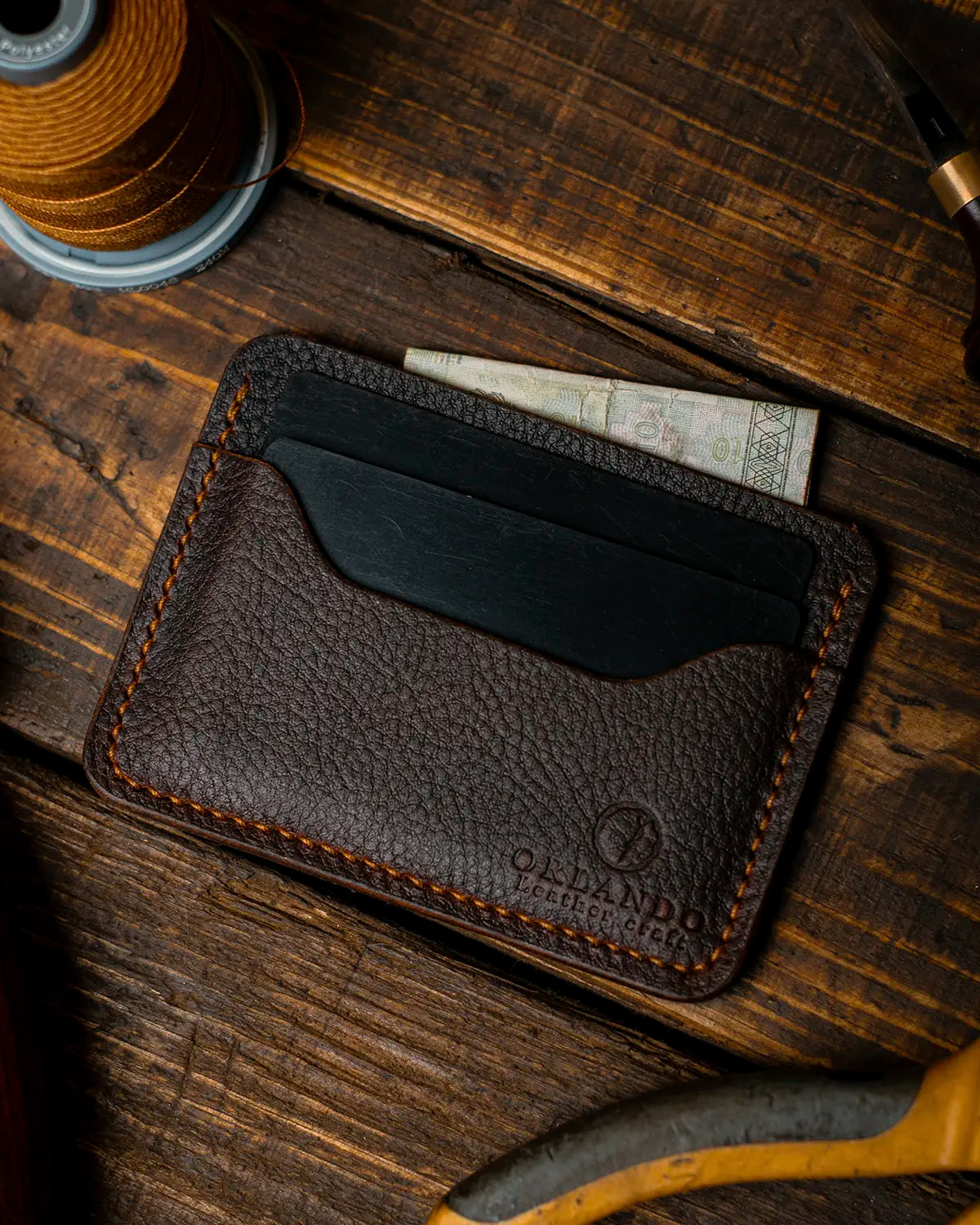 Slim Card Holder - Dark Brown