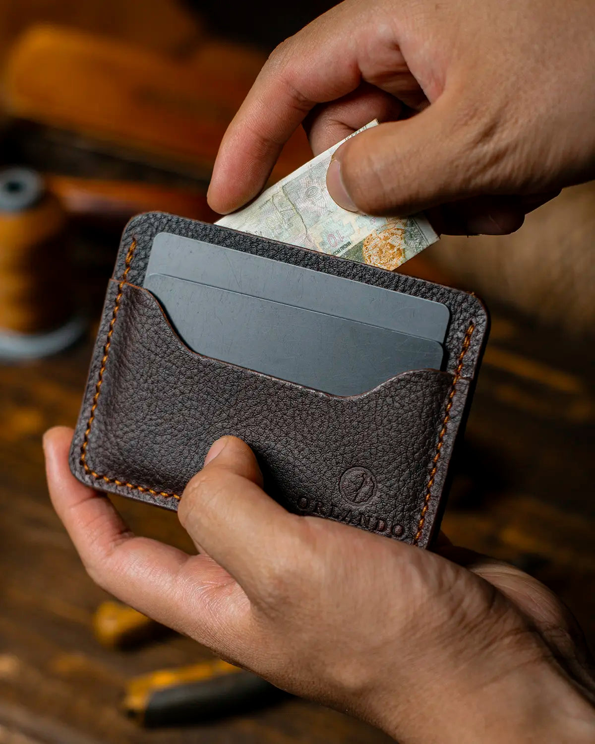 Slim Card Holder - Dark Brown