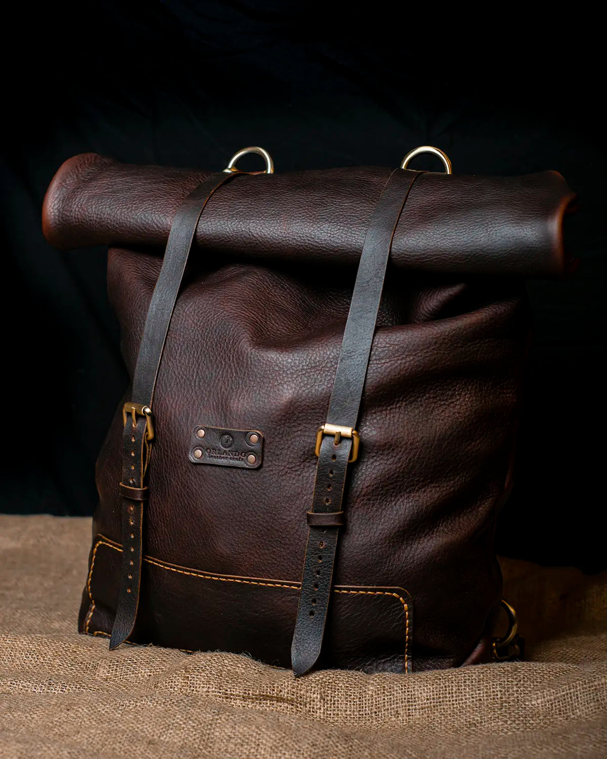 Roll Top Backpack - Dark Brown